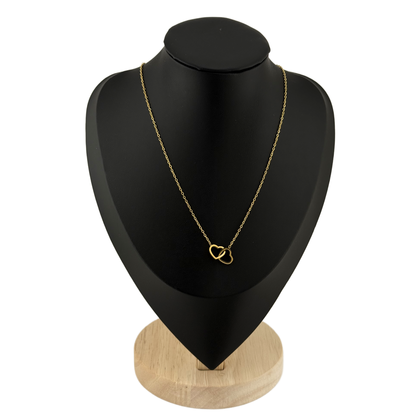 Interlocking Hollow Hearts Necklace