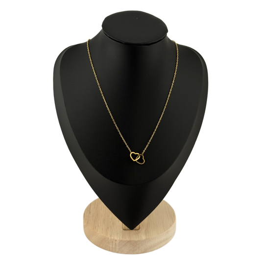 Interlocking Hollow Hearts Necklace