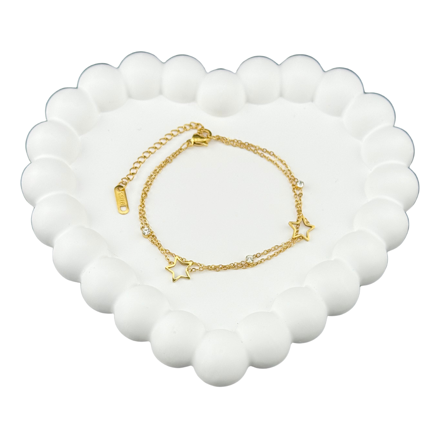 Hanging Hollow Star Bracelet