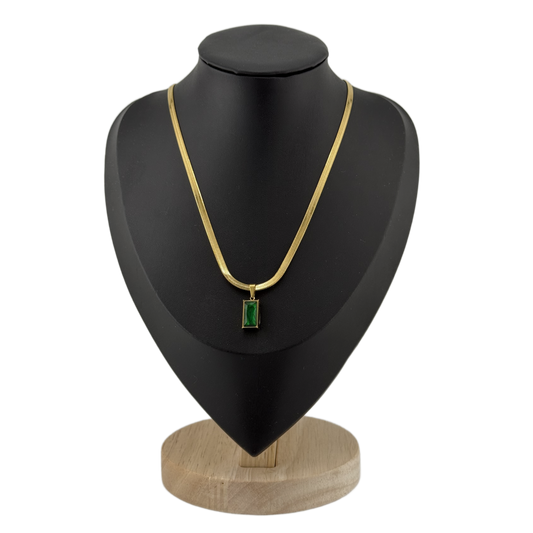 Cubic Zirconia Green Pendant Necklace