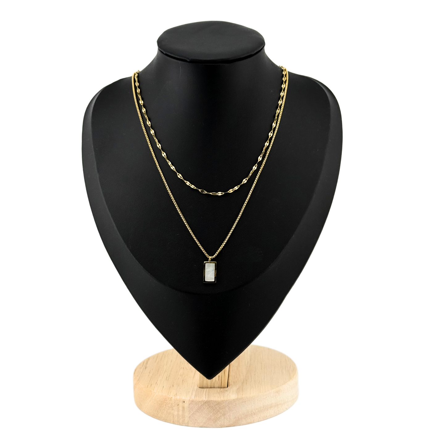 Double Layer White Pendant Necklace