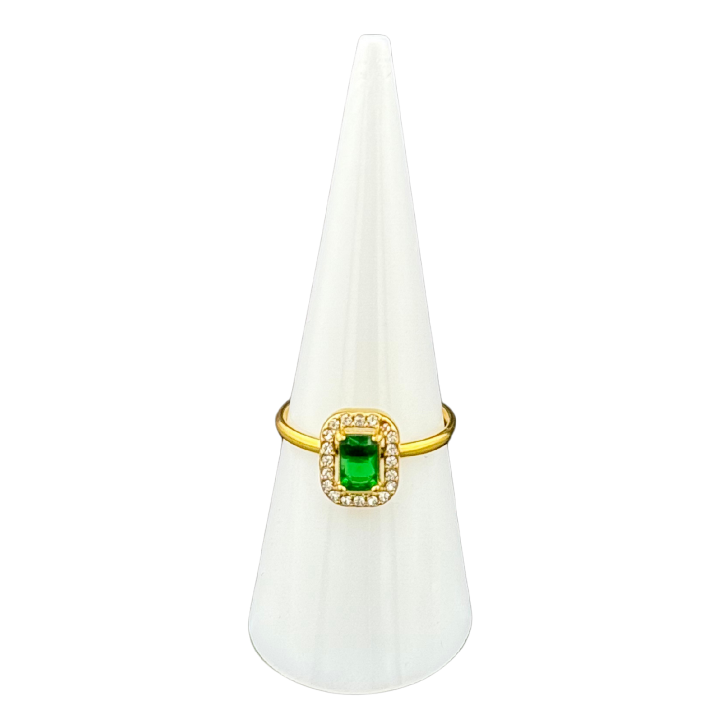 Green Cubic Zirconia Ring