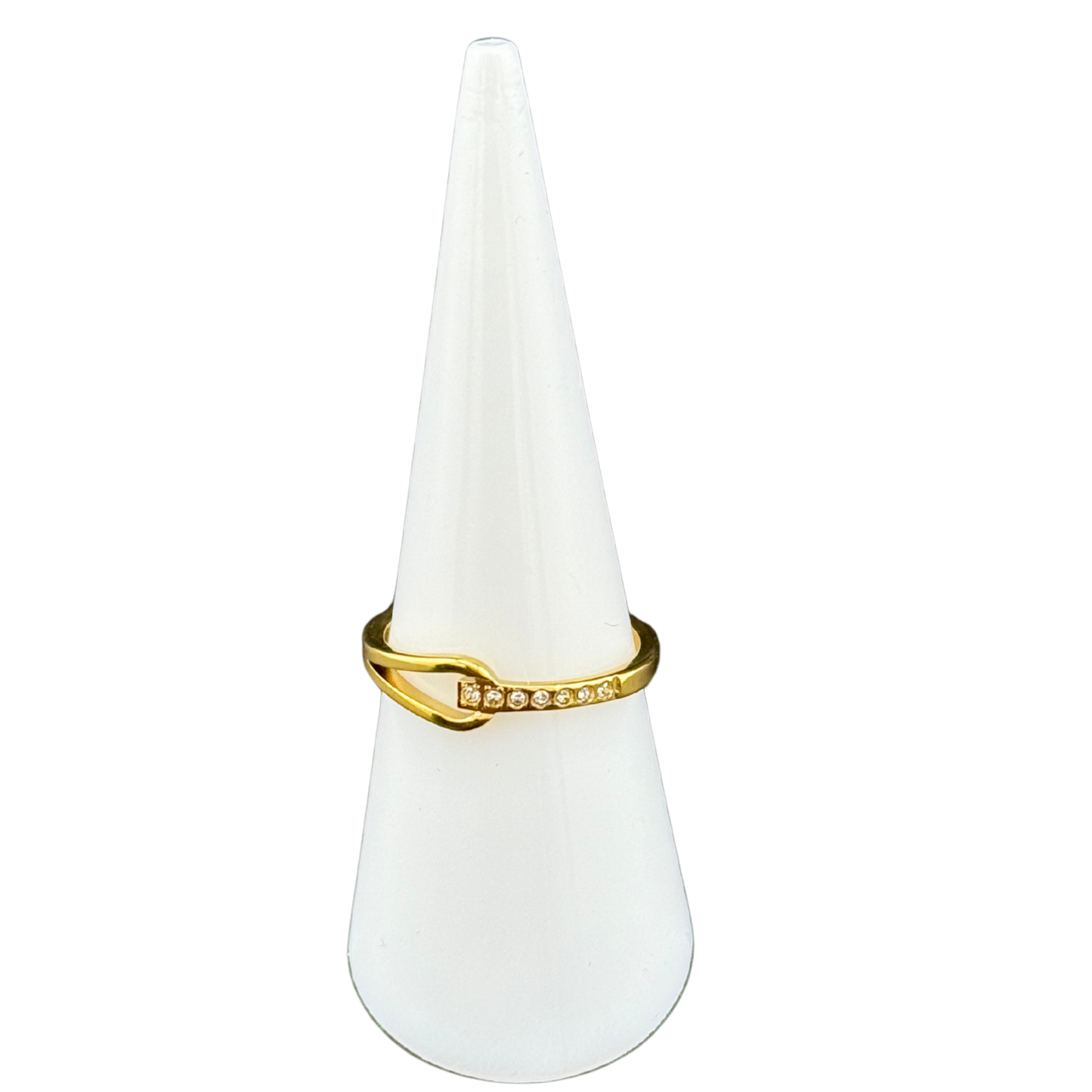 Small White stones Knot Ring