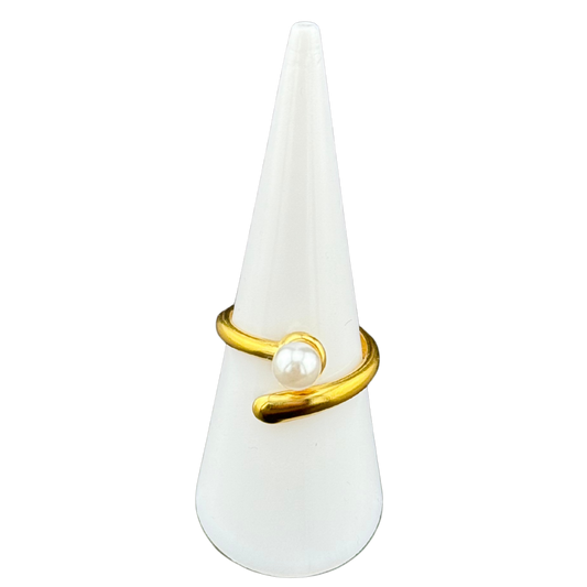 Open Ended Ring with a white Pearl