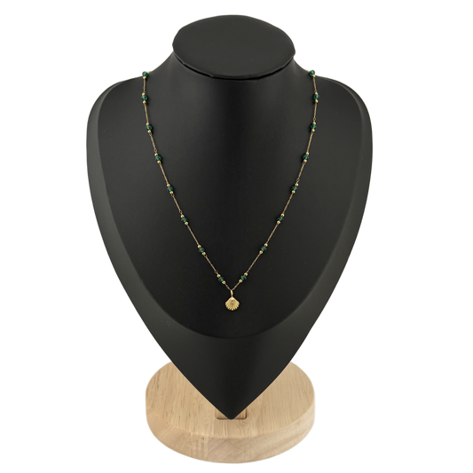 Beaded Shell Pendant Necklace