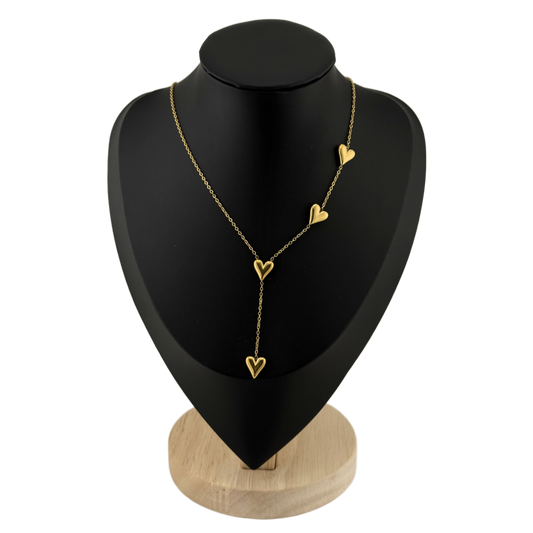 Hanging hearts necklace