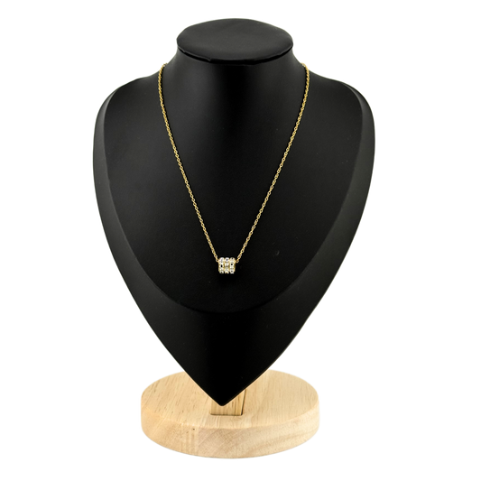 White Stone Pendant Necklace