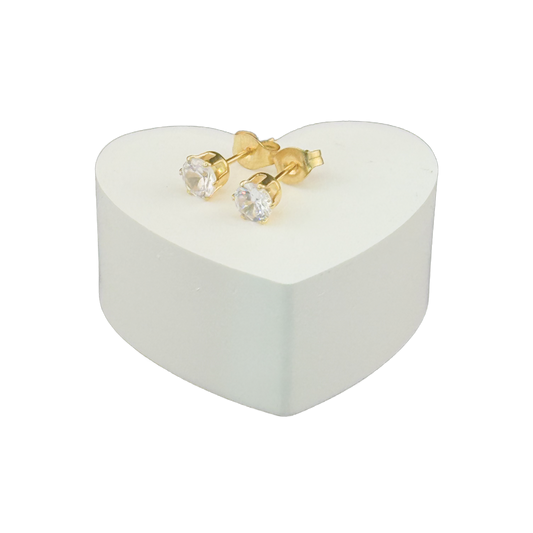 Small White Stone Stud