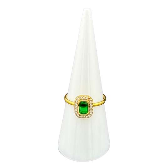 Green Cubic Zirconia Ring