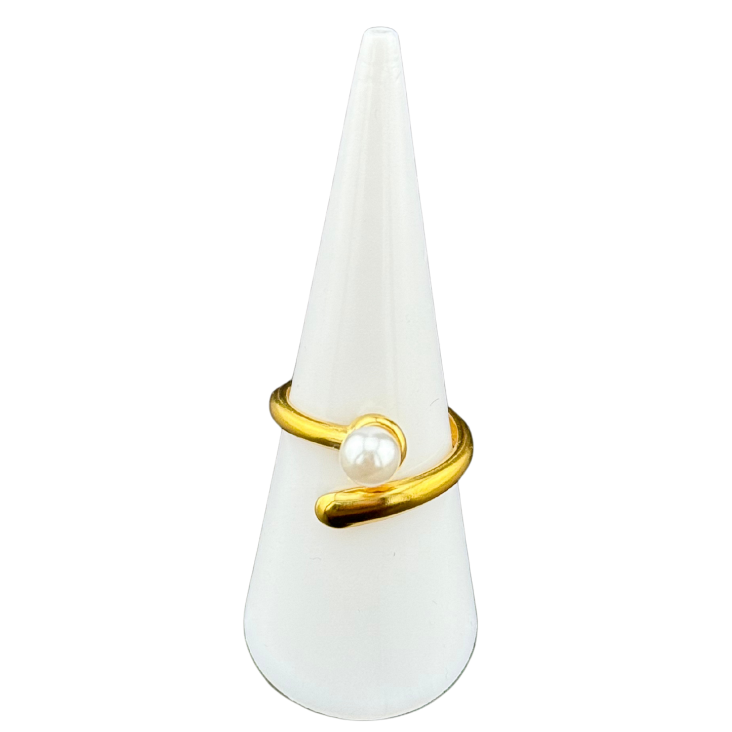 Open Ended Ring with a white Pearl